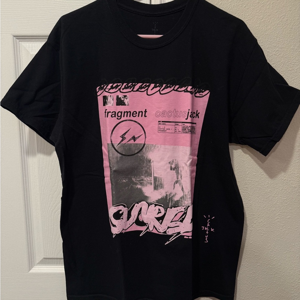 Cactus Jack Black and Pink Graphic T-Shirt